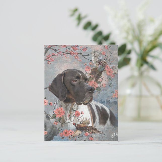 Beautiful pointer with pheasants    postcard (Standing Front)
