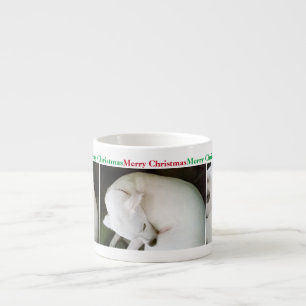 Beautiful Polar Cute White Puppy Dog Christmas Espresso Cup