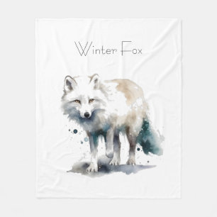 Beautiful polar fox customisable fleece blanket