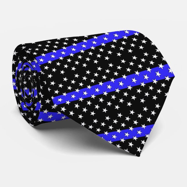 Beautiful Police Stars and Stripes Tie (Rolled)