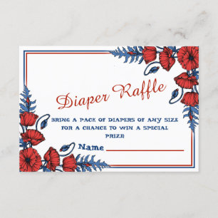 Beautiful Poppy Floral Personalised Baby Shower Enclosure Card