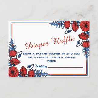Beautiful Poppy Floral Personalised Baby Shower Enclosure Card