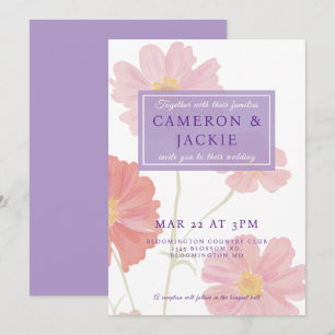 Beautiful Poppy Wildflower Wedding  Invitation
