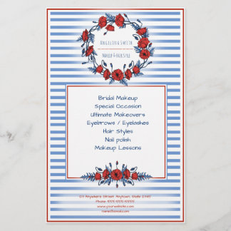 Beautiful Poppy Wreath Floral & Stripes Flyer