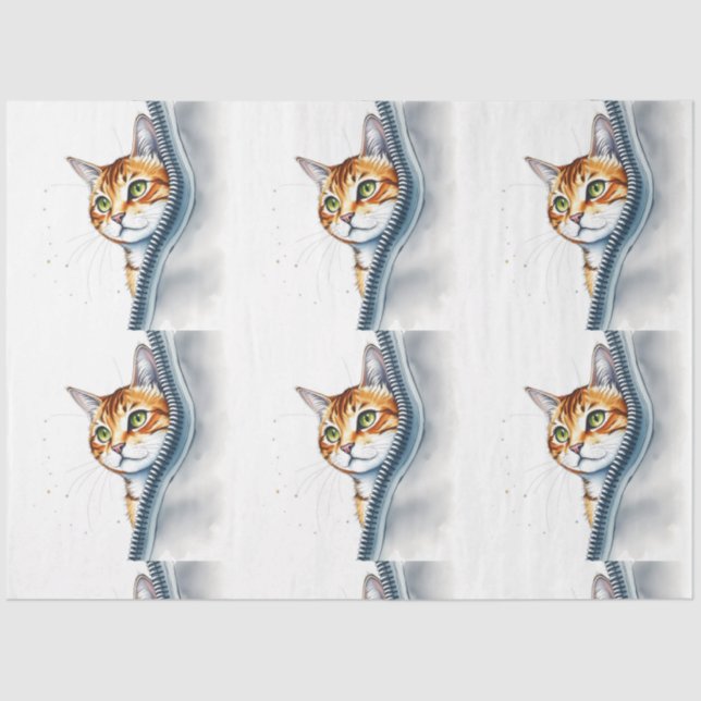Beautiful Popular Cute Watercolor Cat Collection Tissue Paper (Front)
