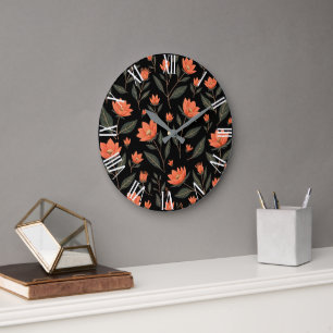 Beautiful Popular Vintage Floral Collection Large Clock