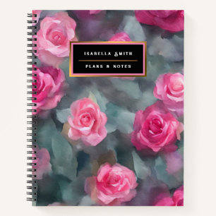 Beautiful Popular Watercolor Pink Roses Collection Notebook