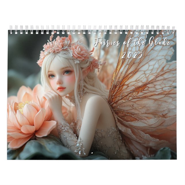 Beautiful Porcelain Fairies Glass Elegant  Calendar (Cover)
