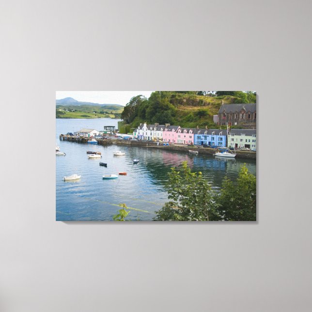 Beautiful port and sailboats with reflections in 2 canvas print (Front)