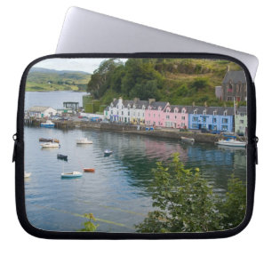 Beautiful port and sailboats with reflections in 2 laptop sleeve