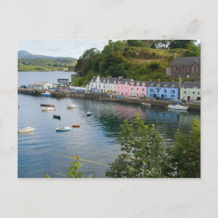 Beautiful port and sailboats with reflections in 2 postcard
