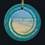 Beautiful Port Aransas Texas Beach Ceramic Tree Decoration<br><div class="desc">Beautiful beach photography showing the serene beauty of the Port Aransas seashore. A pretty sandpiper stands at the edge of the lovely blue green waters in a cool swirl of ocean on a sunny day. Perfect seaside photograph to show people how this beautiful Texas beach town has been restored and...</div>