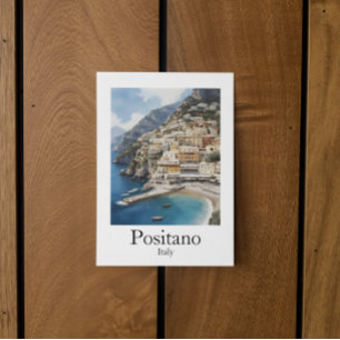 Beautiful Positano Italy Scenery Painting Postcard
