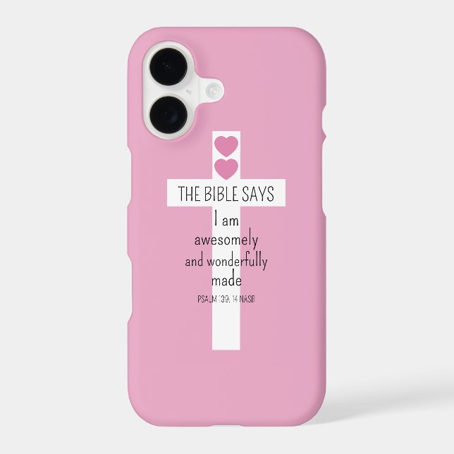 Beautiful Positive Affirmation Bible Verse Pink (Back)