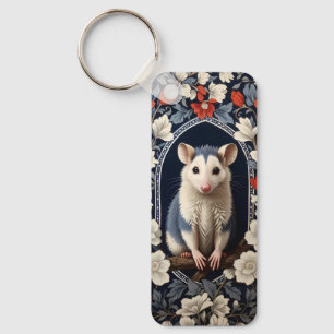 Beautiful Possum William Morris Inspired Floral Key Ring