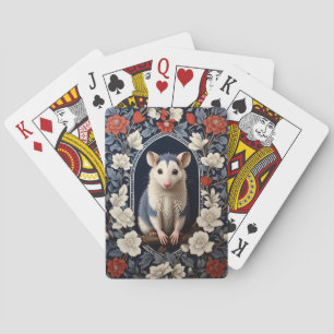 Beautiful Possum William Morris Inspired Floral Playing Cards