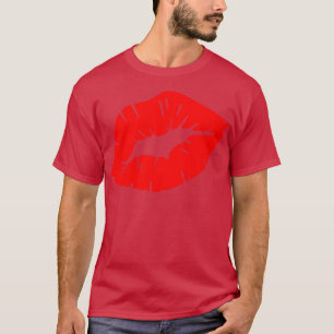 Beautiful Powerful Red Lipstick Kiss Isolated T-Shirt