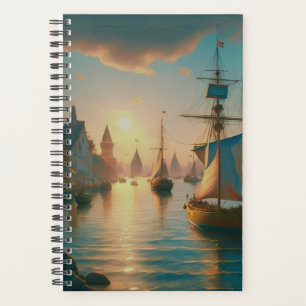 Beautiful, practical small planner with sailboats