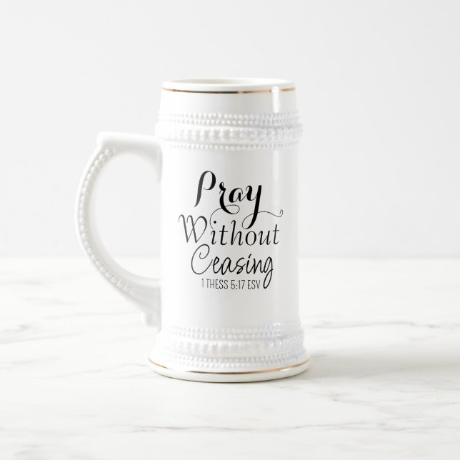 Beautiful Prayer Bible Verse Simple Christian Beer Stein (Left)