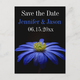 Beautiful Pretty Blue Flower Save Date Postcards