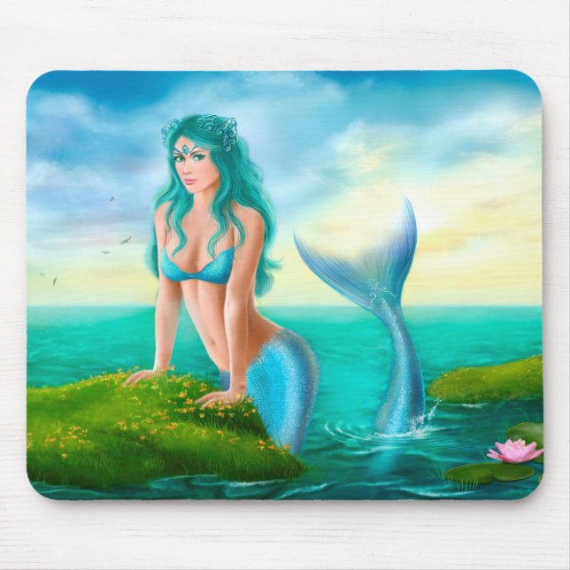 Beautiful princess- fantasy mermaid mouse pad (Front)