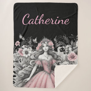 beautiful princess queen birthday Sherpa Blanket