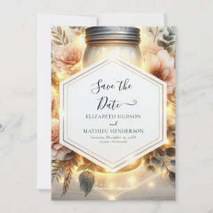 Beautiful Printable Mason Jar Wedding Save The Date