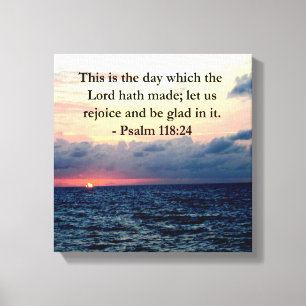 BEAUTIFUL PSALM 118:24 SUNRISE OVER THE OCEAN CANVAS PRINT