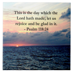 BEAUTIFUL PSALM 118:24 SUNRISE OVER THE OCEAN TILE