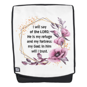 Beautiful Psalm 91 Floral Backpack