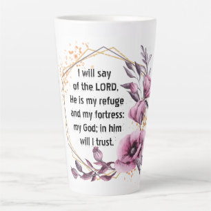 Beautiful Psalm 91 Floral Latte Mug