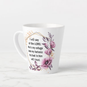Beautiful Psalm 91 Floral Latte Mug