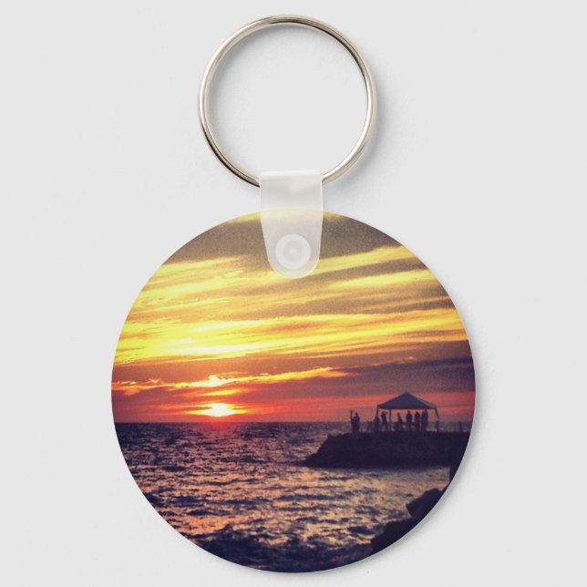 Beautiful Puerto Vallarta Sunset Key Ring (Front)