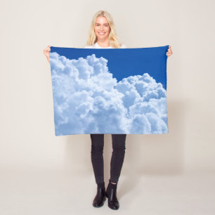 Beautiful Puffy clouds in blue sky Fleece Blanket
