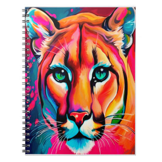 Beautiful Puma Portrait colorful Notebook