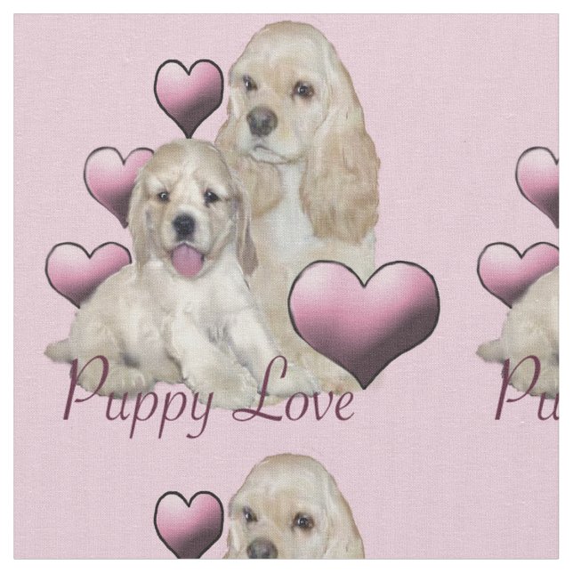 Beautiful "puppy love" fabric (Close Up)
