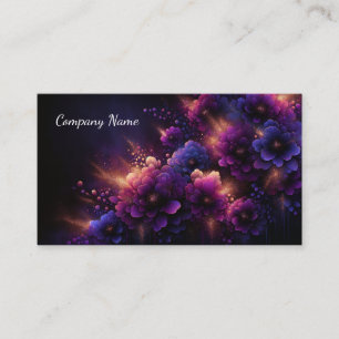 Beautiful Purple and Blue Abstract Floral Business Card