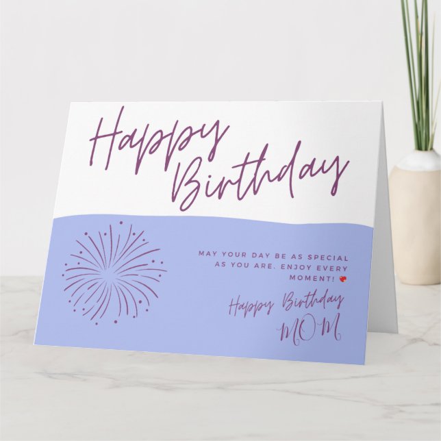 Beautiful Purple and Blue Happy Birthday Card for  (Front)