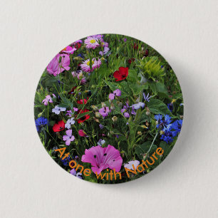 Beautiful Purple and Blue Wild Flowers 6 Cm Round Badge