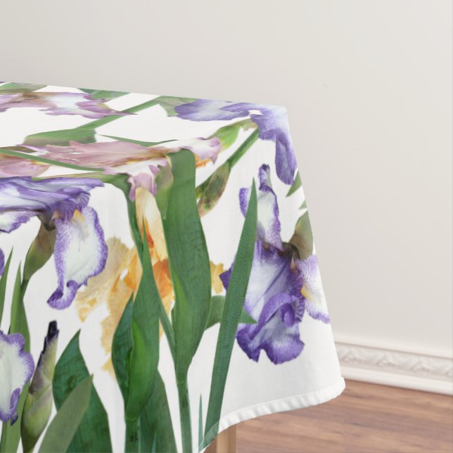 Beautiful Purple and Yellow Irises / Spring Flower Tablecloth (In Situ)