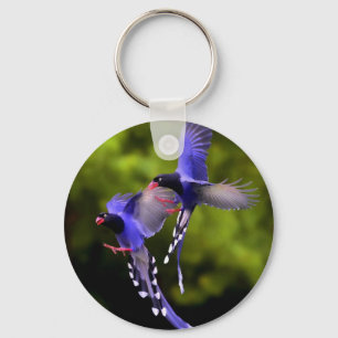 Beautiful Purple Birds in Flight Key Chain