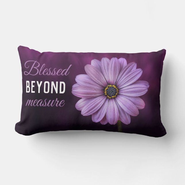 Beautiful Purple Blessed Beyond Measure Lumbar Cushion (Front)