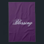 Beautiful Purple Blessing Kitchen Towel<br><div class="desc">Dark purple kitchen tea towel. The text can be personalised to any colour and any message,   and or text is removable.</div>