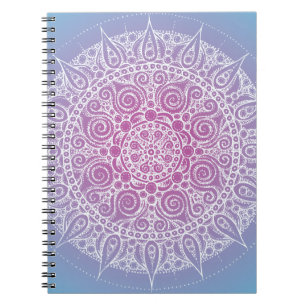 Beautiful Purple/Blue Oriental Design Spiral Notebook