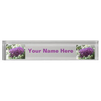 Beautiful Purple Buddleia Flowers Custom Nameplate