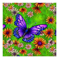 Beautiful Purple Butterfly Flower Meadow