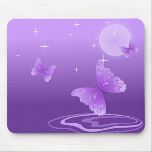 BEAUTIFUL PURPLE BUTTERFLY MOUSE PAD