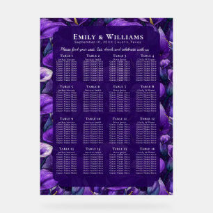 Beautiful Purple Calla Lilies Fantasy Boho Wedding Acrylic Sign