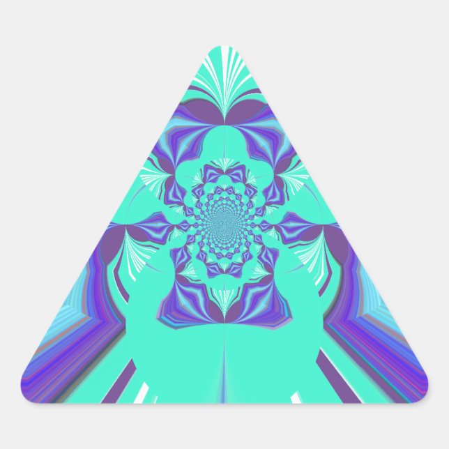 Beautiful Purple Cyan Iridescent Blue vector colou Triangle Sticker (Front)