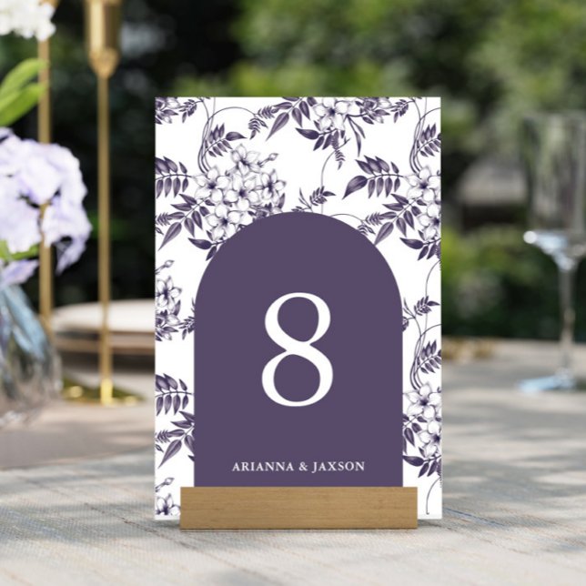 Beautiful Purple Floral Arch Wedding Table Number (Creator Uploaded)